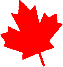 red canadian maple leaf facing left